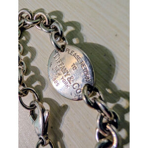 VTG Tiffany & Co Silver Please Return to Tiffany Bracelet Engraved Luv, Mason